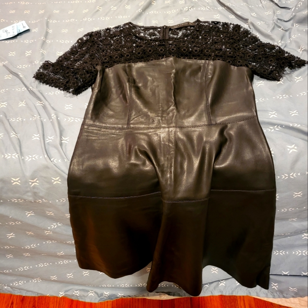 Zara women leather dress